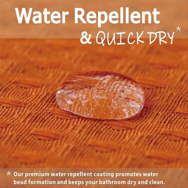 Штора для душу Waffelmuster оранжева 183x183 см, щільна поліестерова, водонепроникна, машинне прання