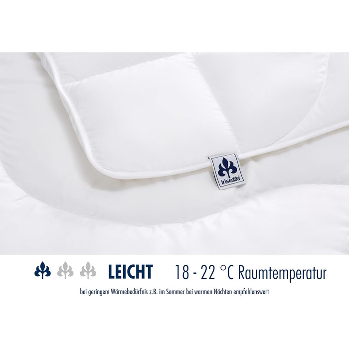 Irisette Micro Thermo Summer Blanket, lightweight summer duvet with a soft microfiber cover, 220 x 240 cm, Öko Tex certified, produced according to German quality standards. Lightweight summer blanket 240 x 220 cm