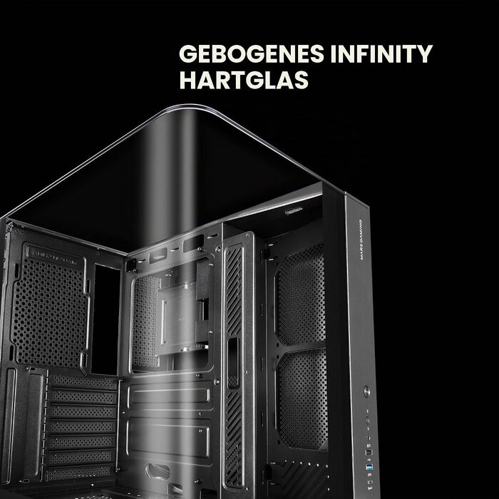 Ігровий корпус Mars Gaming MC-3TCORE MC-INFINIO LITE ATX, панорамне скло, підтримка рідкого охолодження, чорний