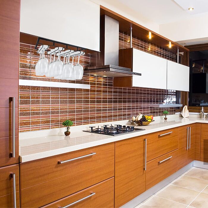 Стильна металева полиця для бокалів, підставка для бокалів, чорна полиця для зберігання бокалів, органайзер для кухні, бару (2 шт. з 2 підставками)