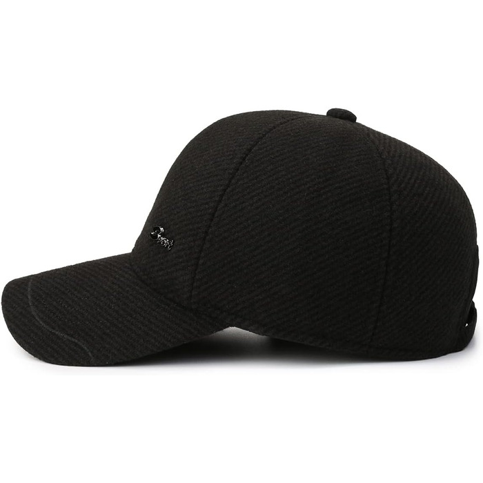 Чоловіча кепка-шапка на зиму, 57-61 см (чорний)