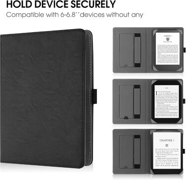 Чохол-книжка для 6-дюймових eReaders: Kindle, Kobo, Tolino, Pocketbook, Sony - чорний