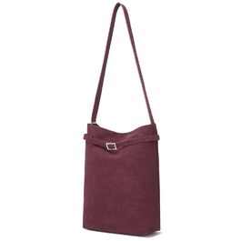 Сумка жіноча Miss Lulu велика шопер-тоут з м'якої PU шкіри, бордова (2-3)