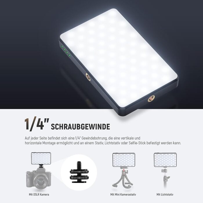 NEEWER LED світло для селфі та татуювань BL120B - сумісне з iPhone, з кліпсою, CPL фільтром, штативом та тримачем для телефону, для фото та відео