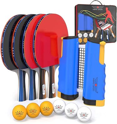 Professional Ping Pong Set with Paddles, Balls, Net & Case - Table Tennis Equipment