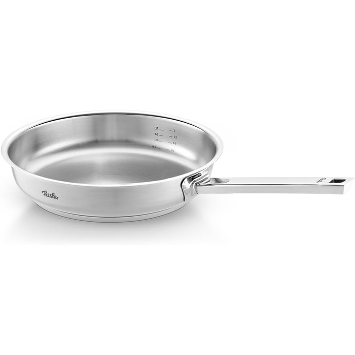 Сковорода Fissler Original Profi Collection з нержавіючої сталі, 24 см, з внутрішньою шкалою та зоною для приготування на грилі (без Novogrill), для індукційних плит