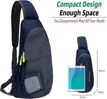 Водонепроникна нагрудна сумка-рюкзак Gisdanchz з нейлону (41*21*10 см) - для спорту, подорожей