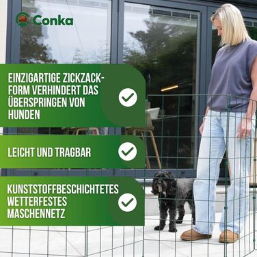 Захисний забір для собак Conka Pets: 1 м, пружний, для будь-яких порід. Легкий, складаний, мобільний - закриває проміжки до 1,5 м