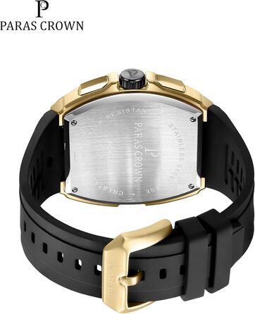 Чоловічий годинник-хронограф на кварцовому механізмі з японським годинниковим механізмом, 5ATM, корпус з нержавіючої сталі, тонка форма корпусу, силіконовий ремінець, золотий колір