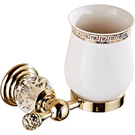 Golden Bathroom Toothbrush Holder, Gold Crystals, Bathroom Hardware