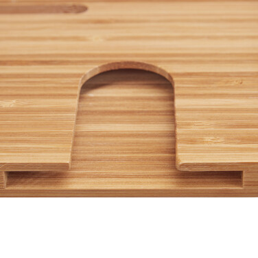 Relaxdays Bamboo Bathtub Shelf with Glass Holder