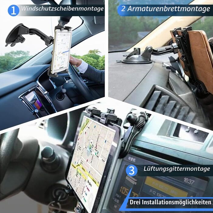 Автомобільний тримач для планшета OHLPRO, поворотний на 360° регульований кріплення для iPad та планшетів від 7 до 13 дюймів