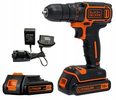 Дриль-шурупокрут 18V BLACK+DECKER BDCDC18B + 2 акумулятори + зарядний пристрій