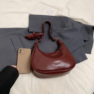 Сумка жіноча GSenhui Kleine Handtasche: стильна мініатюрна сумка через плече Hobo Y2K з екошкіри для подорожей, колір винний