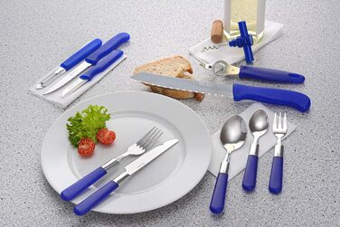GRÄWE Starter Set for 6 People, 37-Piece, Stainless Steel Cutlery, 30-Piece Dinner Cutlery, including 3 Kitchen Knives, 3 Kitchen Utensils, Drawer Insert - Milano Series
