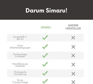 Браслет шкіряний Simaru преміум-класу, унісекс, з нержавіючої сталі, виготовлено в Німеччині, коричневий (XL, 18-19 см)