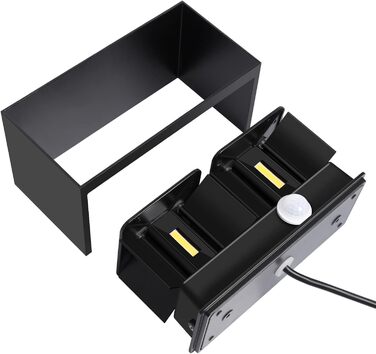 LED-водостійка настінна лампа Kingwen 20W (4 шт.) - тепле світло 3000K, IP65, регульований кут світла, чорний колір