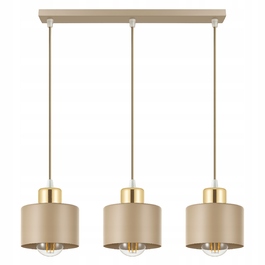Підвісна люстра LEDLUX бежевий + золото, 3 точки освітлення, цоколь E27