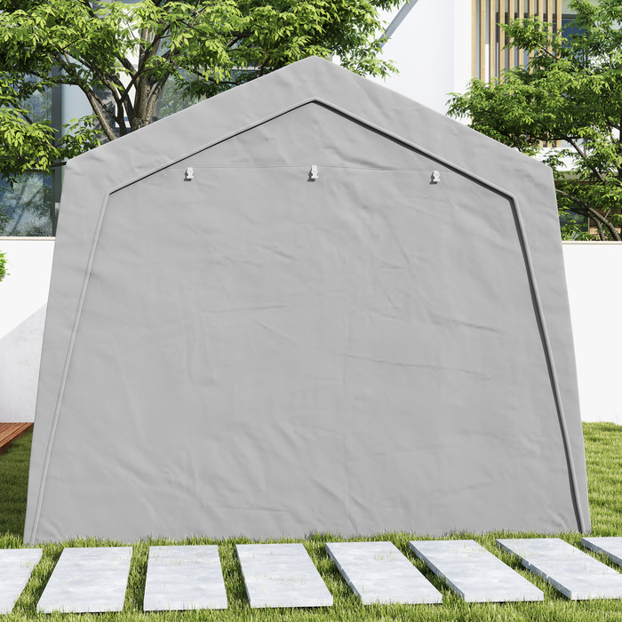 Outsunny Garage Tent, waterproof tent garage with doors, windows, anti-dust bicycle cover, shed, tool tent, storage shed for outdoor use, patio, garden, approx. 300 x 600 x 250 cm, Light Grey | Aosom