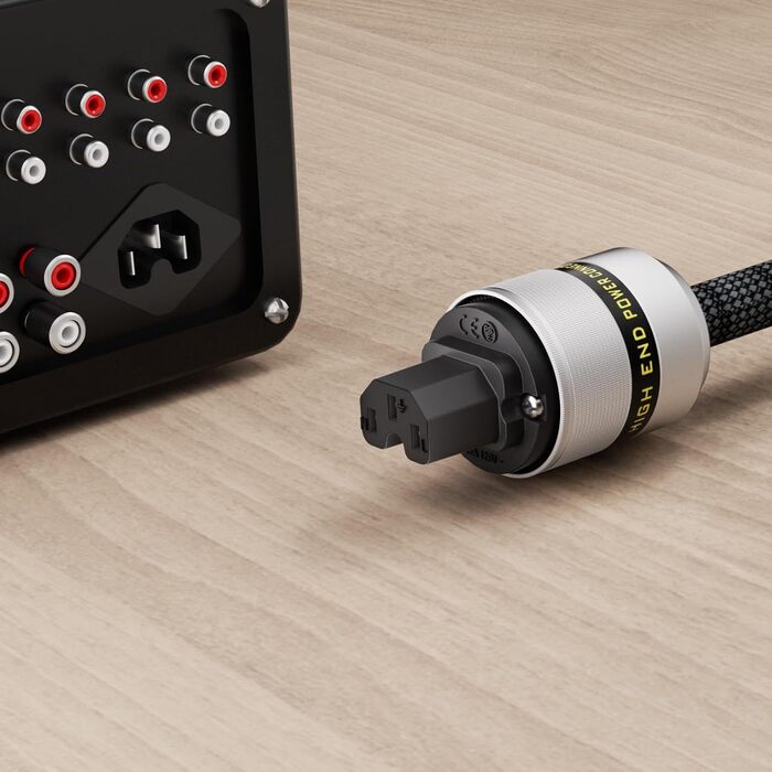 Hi-End мережевий кабель Monosaudio P083 (1.5м), мідний OFC, 2-полюсний аудіофільський кабель живлення Schuko - IEC C15 для підсилювача, DVD, сабвуфера та декодера