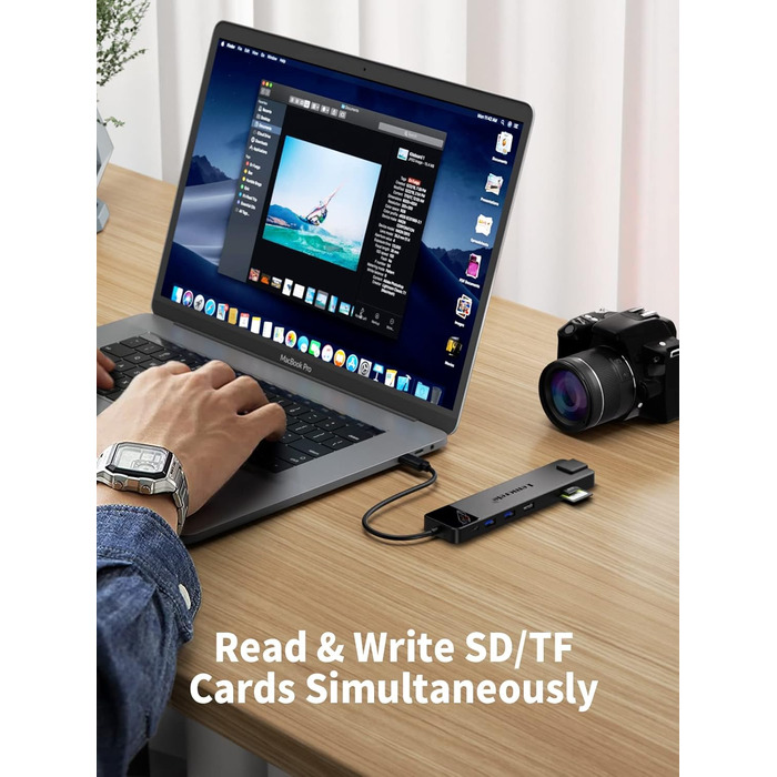 Док-станція USB-C хаб 13-в-1 з підтримкою 2 моніторів 4K HDMI, VGA, Ethernet, USB 3.0/2.0, PD 100W, SD/TF, AUX для Windows/Mac/Dell/HP