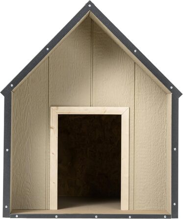 Будка для собак Outdoor маленьких порід – дерев'яна будка для собак, водостійкий дах 76 x 99 x H80 см, розмір S, Timbela M401-1 розмір M, 76x99xH80cm, натуральне дерево (розмір L, 80x118xH94cm, LP SmartSide дерев'яні панелі)