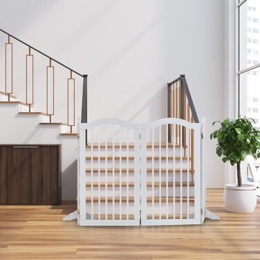 Захисне ворота Relaxdays: розкладне, самостійне, 92 x 205 см, для собак та котів, біле