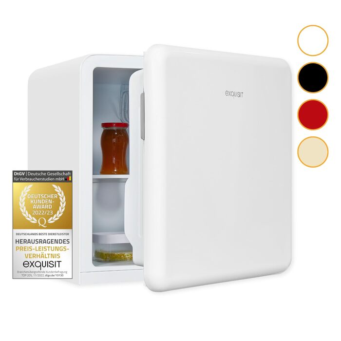 Exquisit Mini Холодильник CKB45-0-031F білий: 47 л, без морозильної камери, ретро стиль