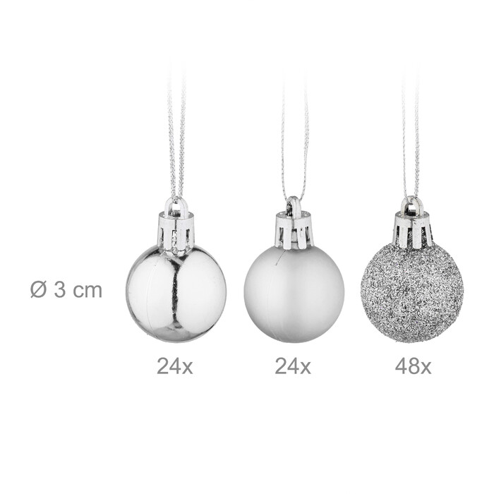 Relaxdays Set of 96 Christmas Baubles