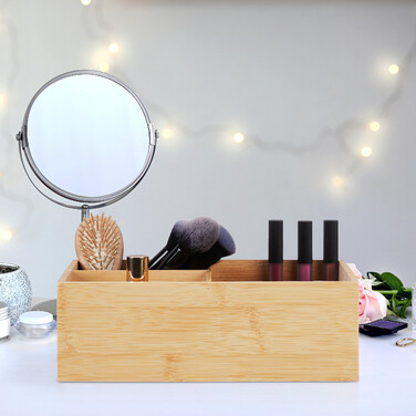 Relaxdays Bamboo Organizer with 3 Compartments
