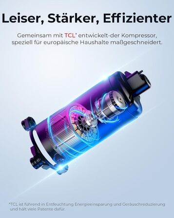 Електричний осушувач повітря Woleix 20L для підвалу та кімнат, тиха робота 39dB, таймер, фільтр, шланг 1м, гарантія 10 років, продуктивність 20л/24г