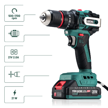 Акумуляторний ударний дриль-шурупокрут Tokachi Torqueo BL 13