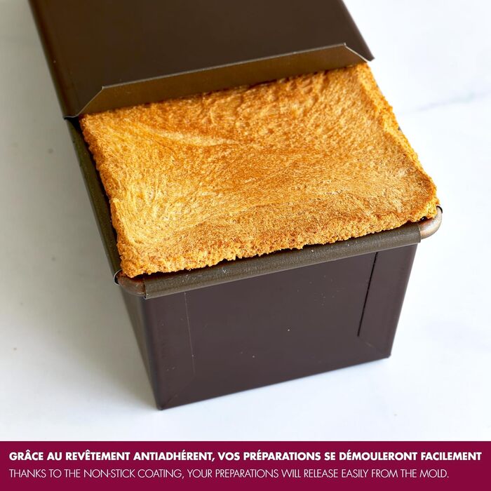 Форма для тостів Gobel з кришкою, сталь, антипригарне покриття, 25x9.3x7.6 см