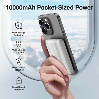 Powerbank AOGUERBE MagSafe 10000mAh з LED дисплеєм, PD 22.5W, для iPhone 17/16/15/14/13/12