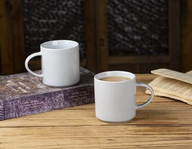 Набір посуду Nebula для 6 осіб: 18-частинний набір тарілок та набор салатників, розписний посуд з каменю, сервіз, придатний для мікрохвильової печі та посудомийної машини, колір кориця (світло-сірий), чашки (355мл, 6 шт.)