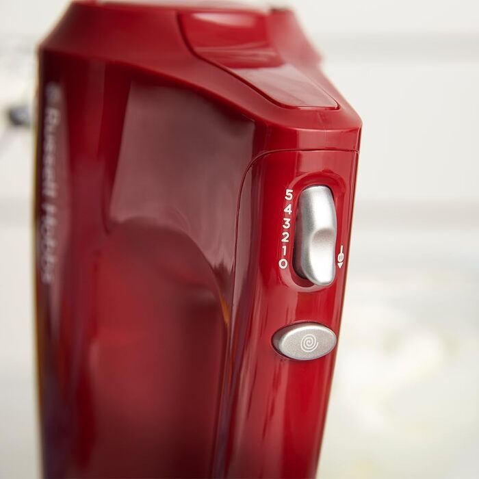 Міксер Russell Hobbs Desire Red 350W з 5 швидкостями та пульсатором, 2 насадки, червоний
