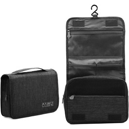 Чоловіча/Жіноча Сумка для Туалетних Принадлежностей, Розкладна, з Ручкою, для Подорожей, Чорна