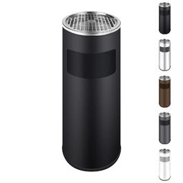 WELLGRO Standaschenbecher з нержавіючої сталі 2в1 для вулиці: попільничка та сміттєвий бак. Стійкий до погодних умов, великий попільничний бак для тераси, входу та комерційних приміщень (чорний)