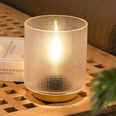 Бездротова настільна лампа з таймером, вінтажний дизайн, скло, LED, для дому та вулиці, сірий колір, розмір L