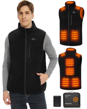 Електрична гріюча жилетка для чоловіків з powerbank 16000 mAh, 7.4 V - для полювання, катання на лижах, мотоциклів та активного відпочинку