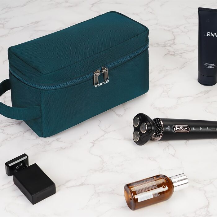 Чоловіча дорожня косметичка ECOHUB, водонепроникна, з відділенням для сухого та мокрого одягу, зелена (L)