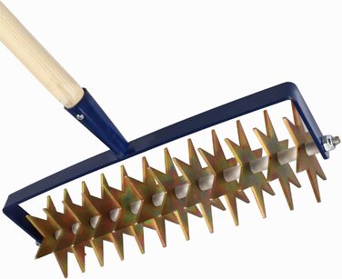 KADAX Star Tiller with Wooden Handle, 12-Star Cultivator, Garden Tiller, Rolling Cultivator, Crumbler for Loosening Soil, Cultivator, Rolling Hoe