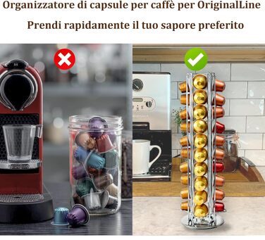 Поворотний тримач для капсул Nespresso OriginalLine на 40 капсул, чорний