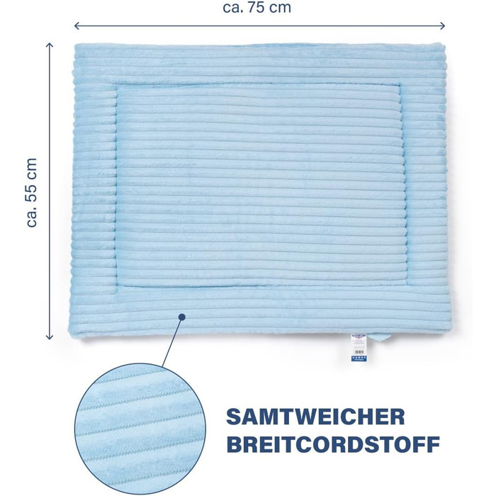 Килимок для собак Wallace & Jone Cardi, 60x45 см, світло-блакитний, для маленьких собак