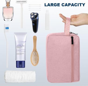 Чоловіча косметичка-органайзер для подорожей, велика жіноча косметичка, дорожня косметичка з подвійною блискавкою (#5 Рожевий)