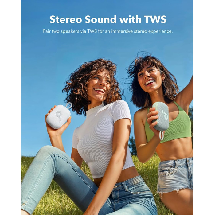 Soundcore Anker Select 4 Go: Портативна Bluetooth колонка, водонепроникна IP69, 20 годин роботи, для душу, подорожей та активного відпочинку (біла)