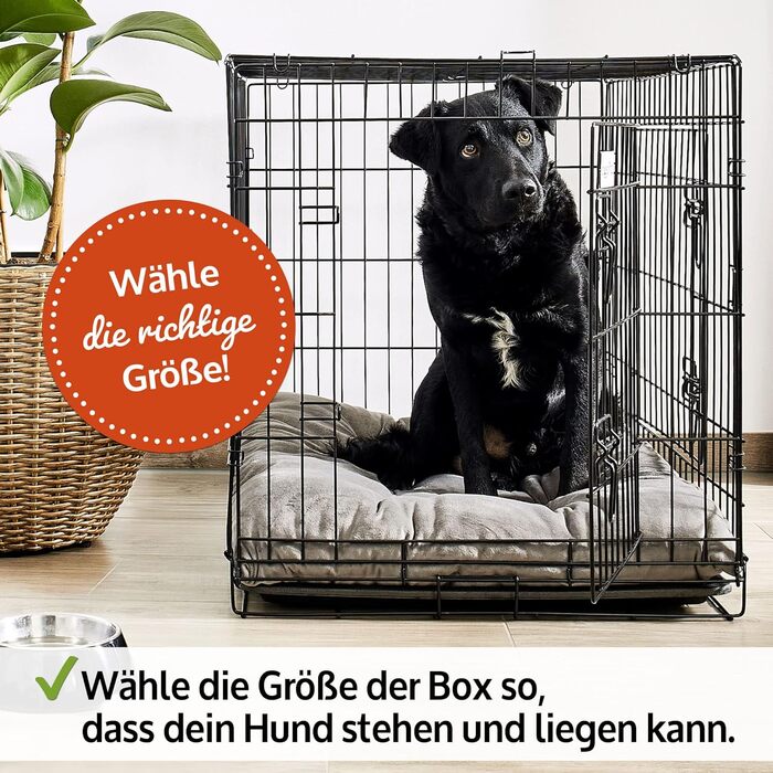 Складана переносна собача будка ZooPrinz з міцного металу – клітка для собак з 2 дверцятами, піддон, ручка для перенесення, 4 розміри (77,5 x 48,5 x 55,5 см)