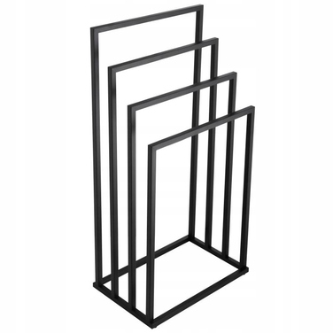 Підлоговий вішак-стійка для рушників у ванну кімнату, чорний, стиль лофт, YOKA