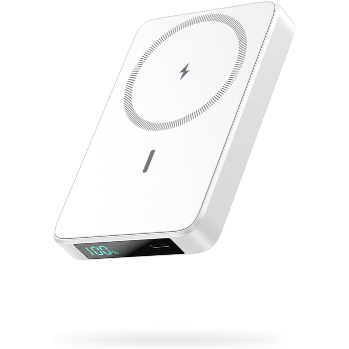 Power Bank HETP 10800mAh з бездротовою зарядкою MagSafe, PD 20W, USB-C, LED-дисплеєм. Сумісний з iPhone 16/15/14/13/12