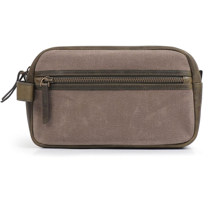 Чоловіча дорожня сумка Londo Echtleder, набір для туалету (Olive)